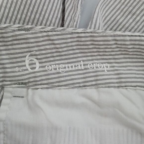 Ann Taylor Loft Pants Original Crop Gray Striped Womens Size 6 - Picture 5 of 7